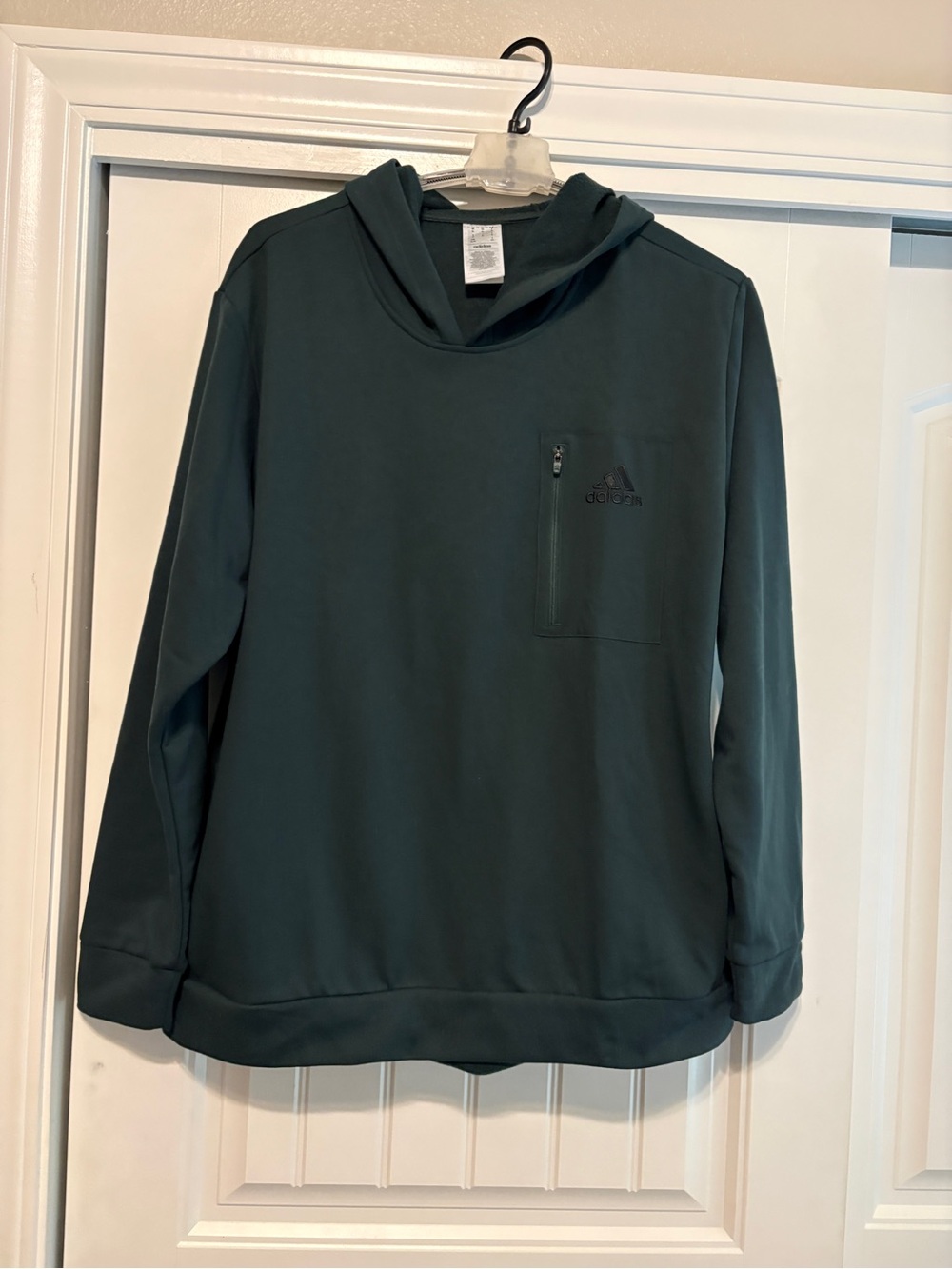 adidas Men's Forest Green Crewneck Hoodie